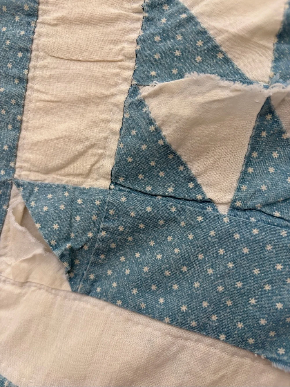 Vintage Quilt in Blue, White and Red